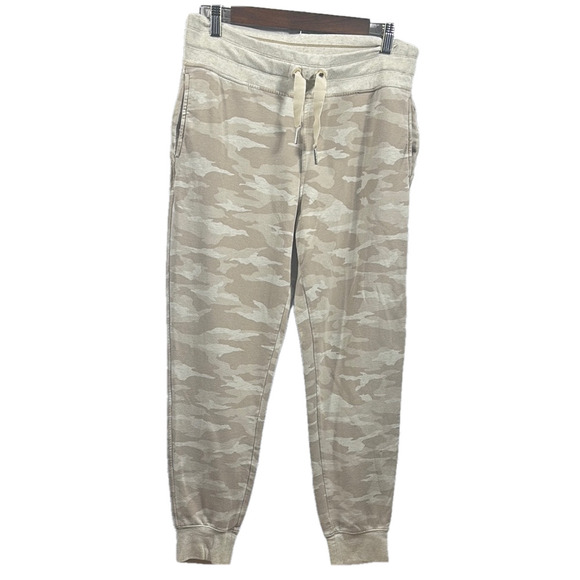 Athleta Pants - Athleta Tan Camo Track Pants with Tapered Leg and Elastic Waistband
